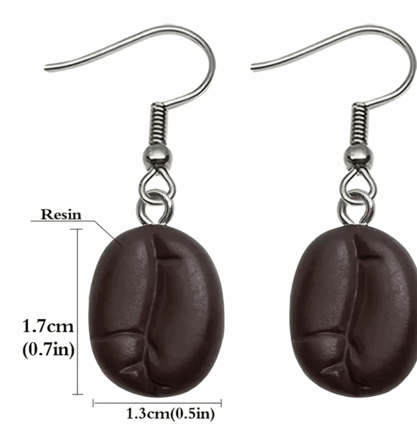 Coffee Bean Dangly Earrings