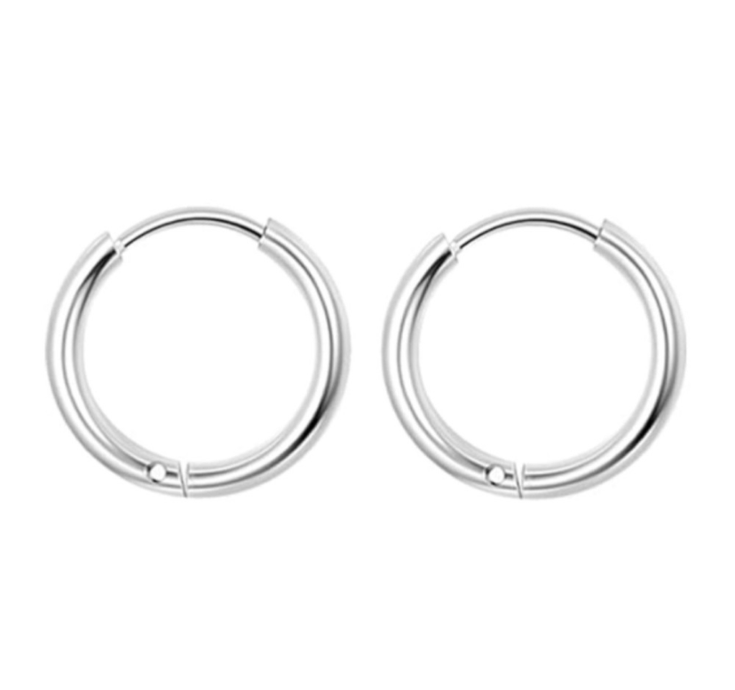 Silver Huggie Hoop Earrings