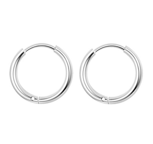 14mm Stainless Steel Hoop Earrings – 20G Cartilage, Lobe & Nose Piercing Jewelry