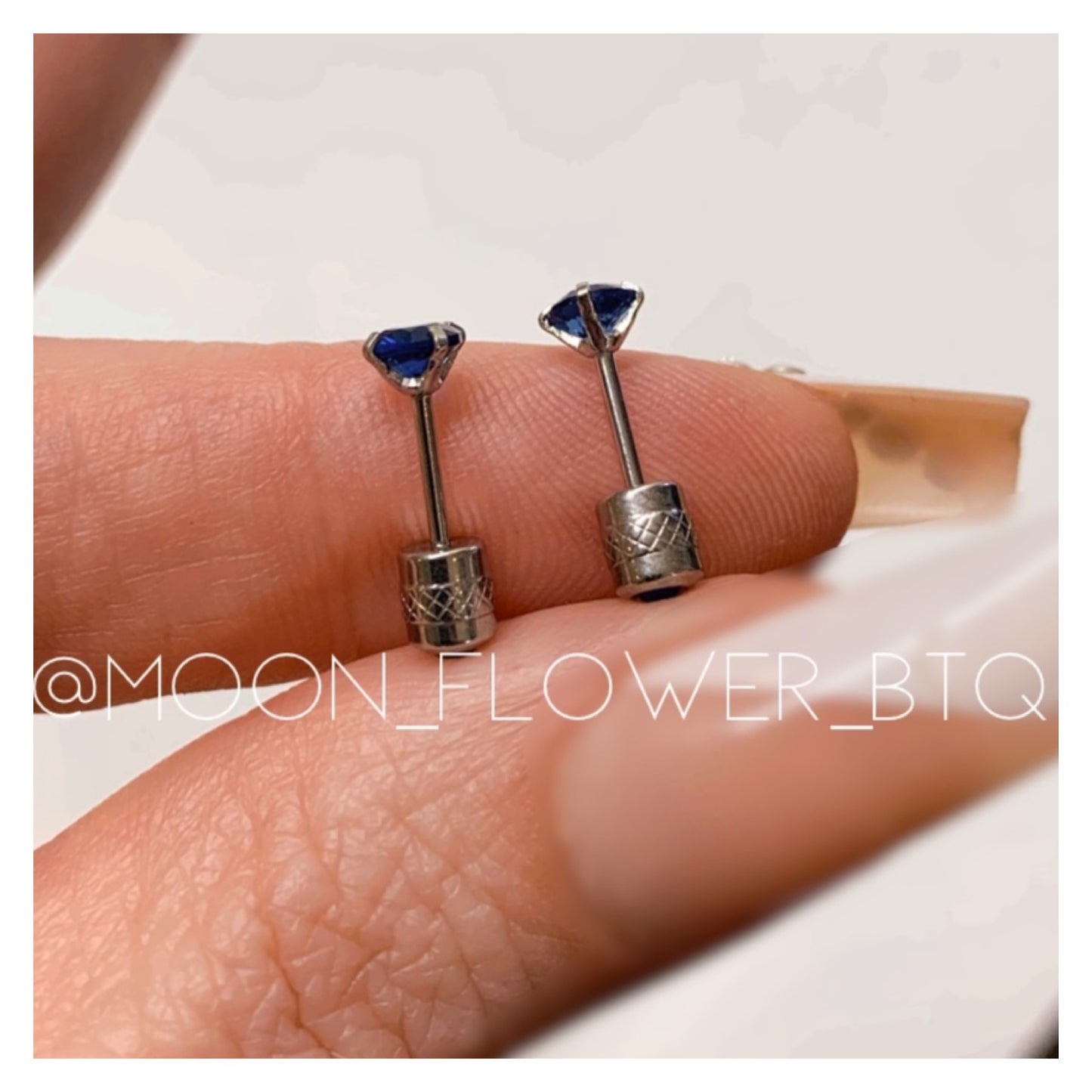 Blue CZ Double Ended Earrings