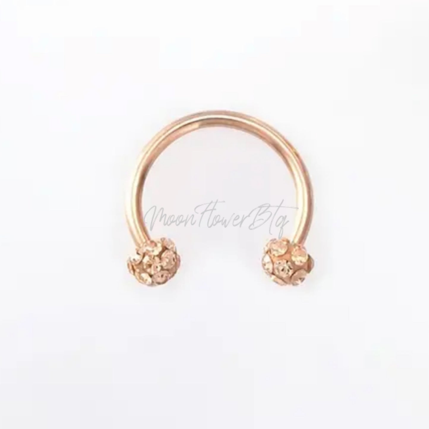 Pink CZ Horseshoe Septum Ring