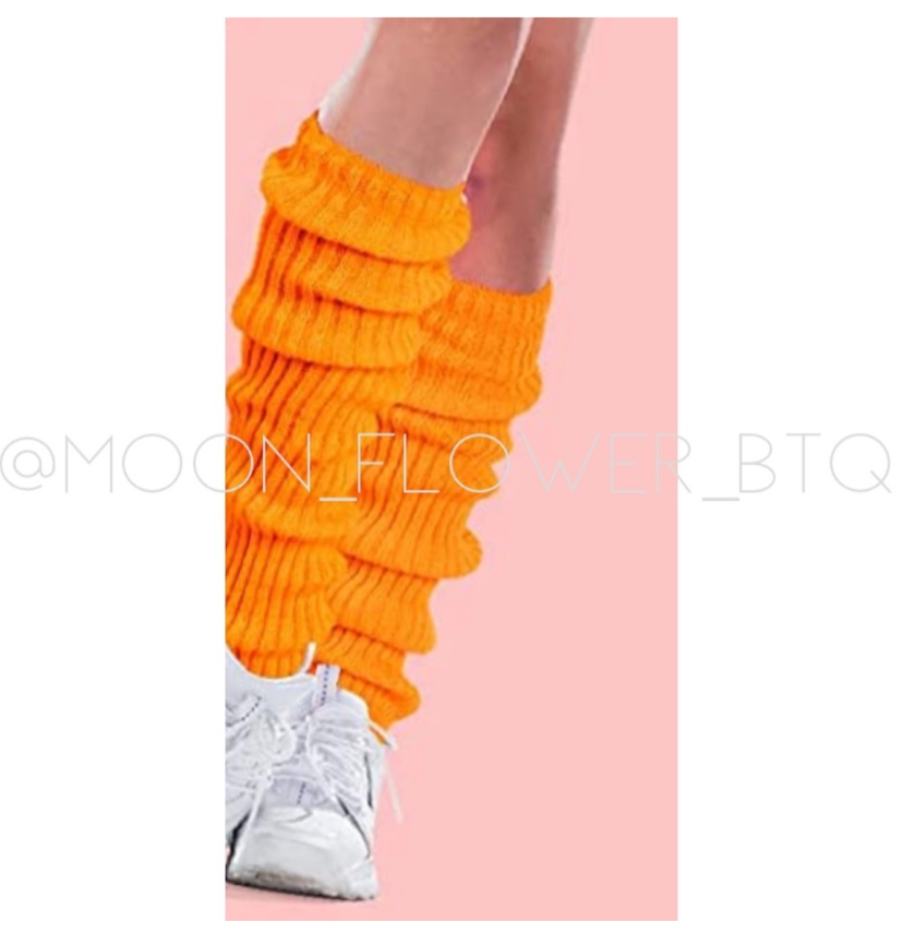 Orange Leg Warmers Toeless Yoga Dance Socks