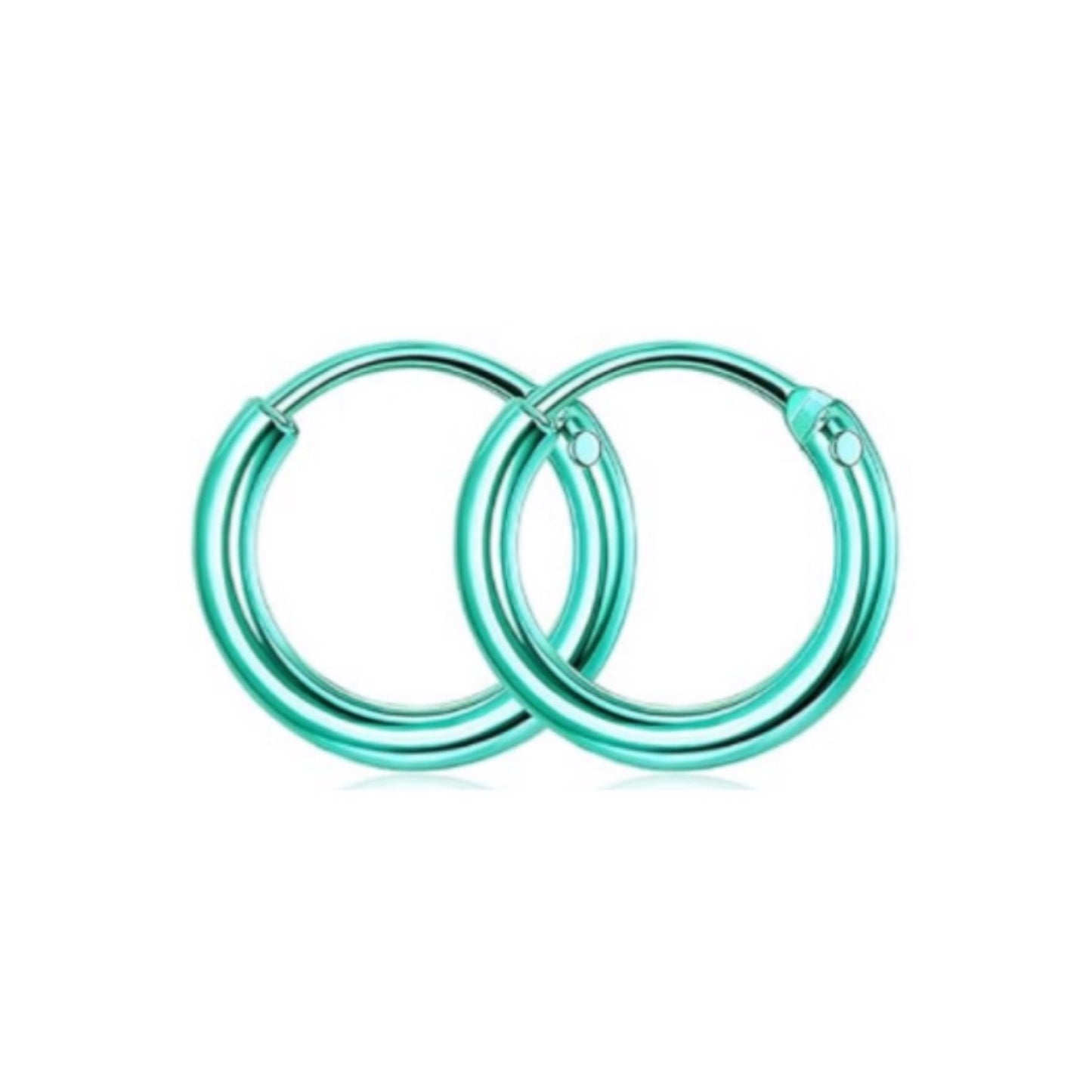 Aqua Huggie Hoop Earrings