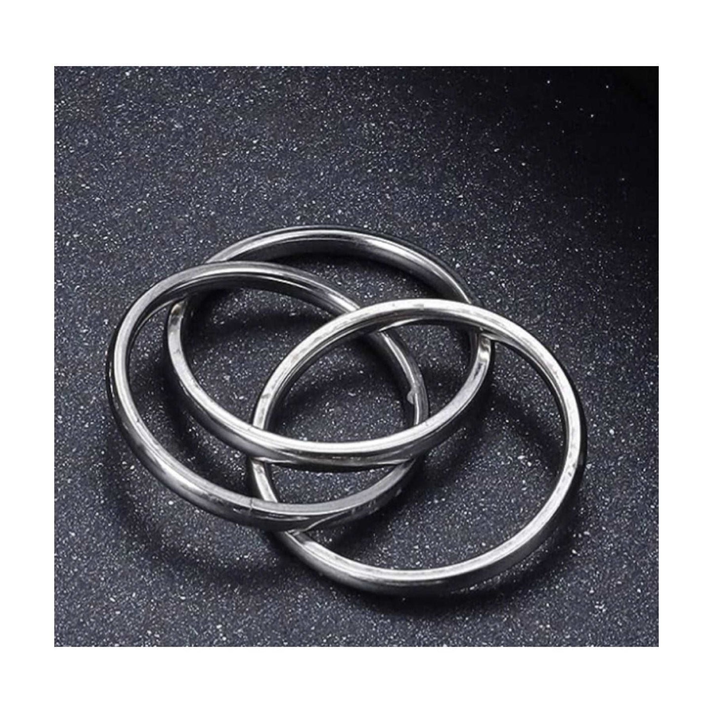 Triple Interconnected Stainless Steel Anxiety Fidget Ring