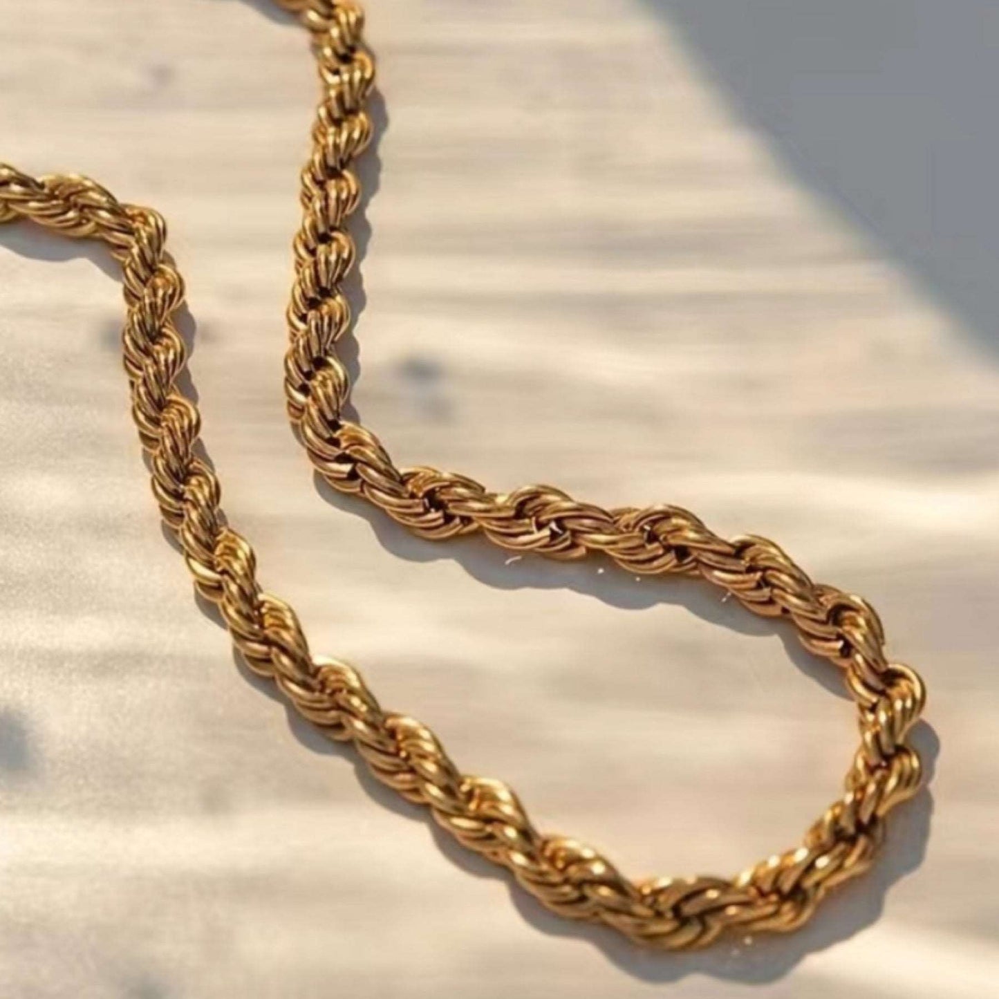 Gold Rope Chain Necklace