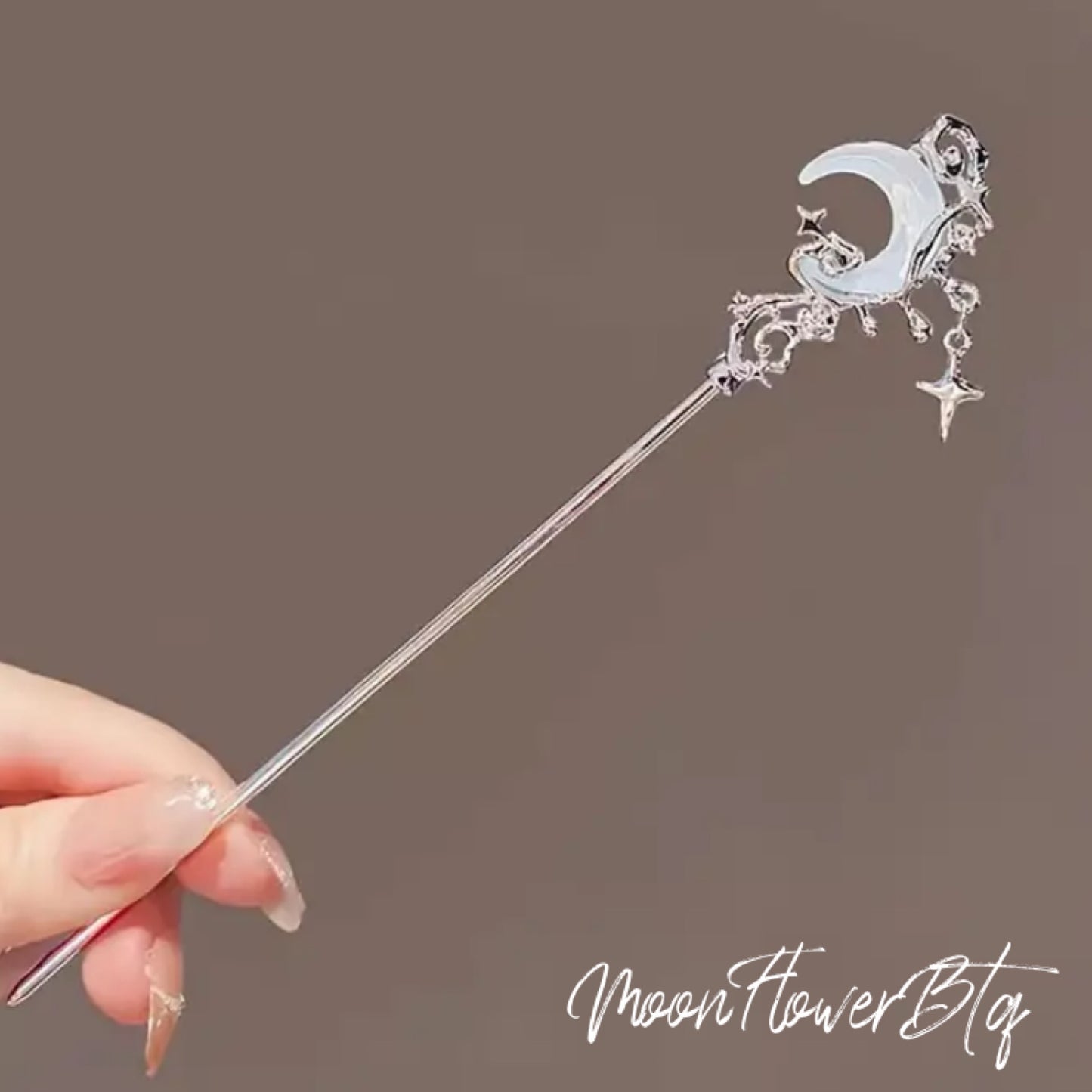 Moon Moonstone Hair Pin