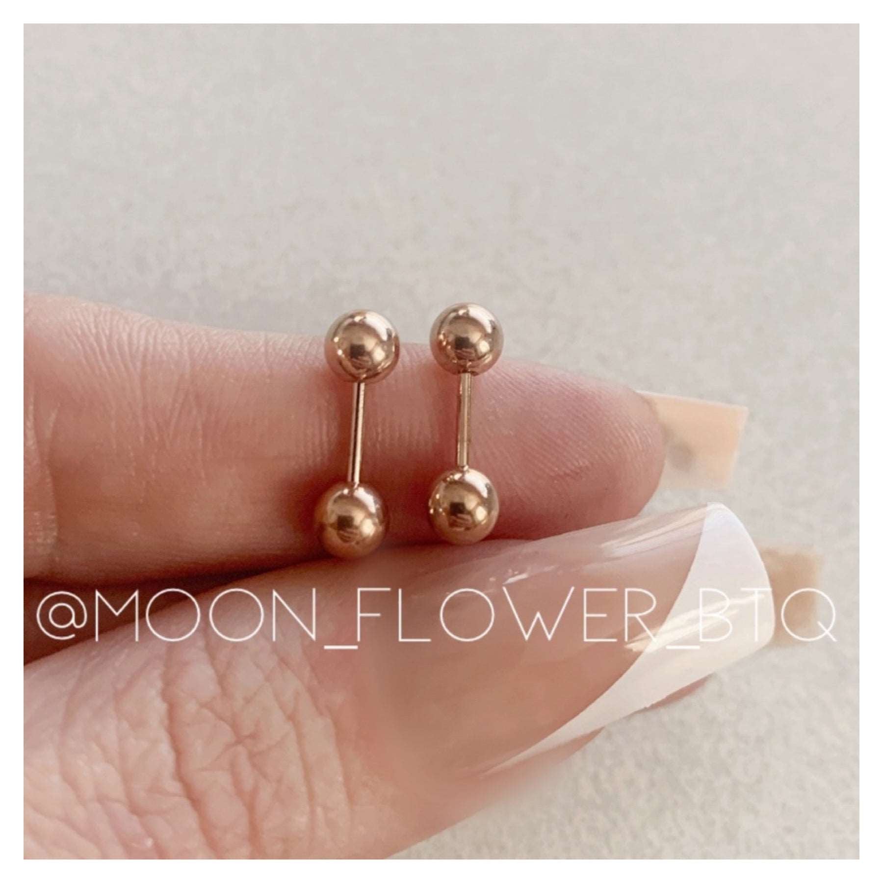 Rose Gold Barbell Earrings 5mm