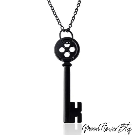 Black Key Pendant Necklace