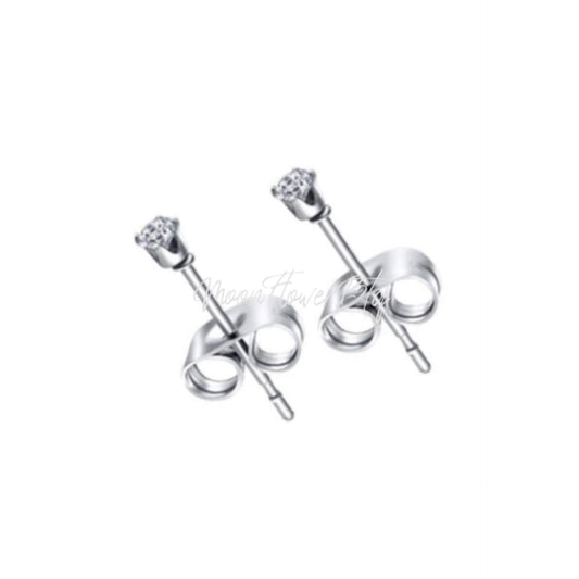 Clear CZ Stud Earrings