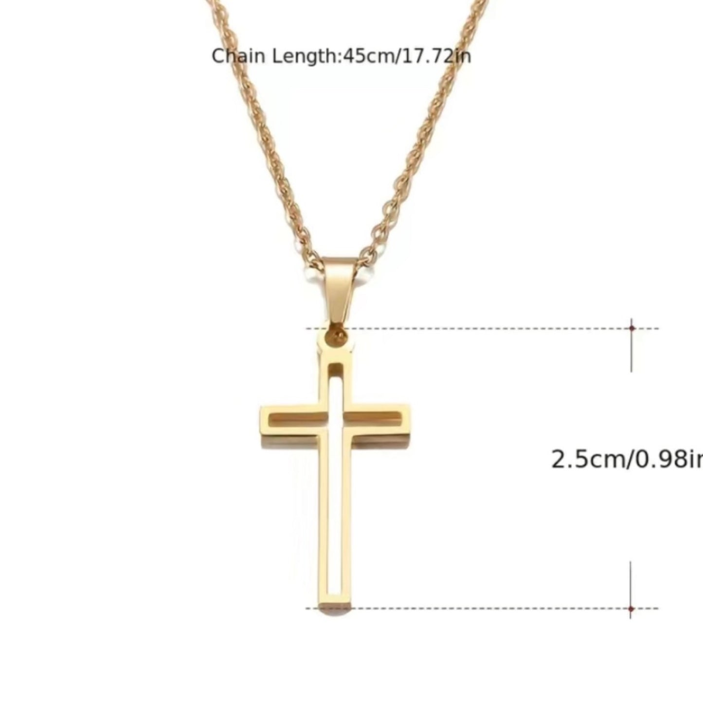 Gold Gold Dainty Cut Out Cross Necklace