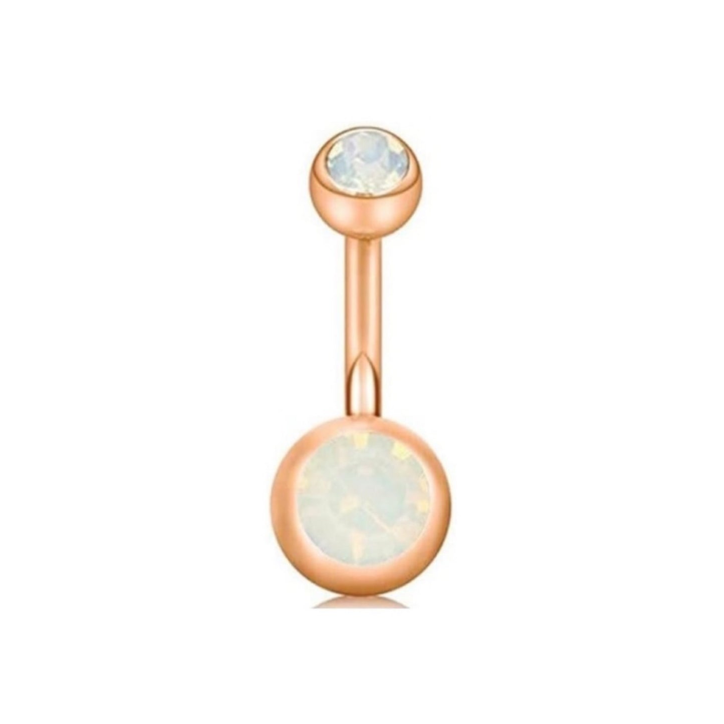 Rose Gold Opal Navel Belly Button Ring