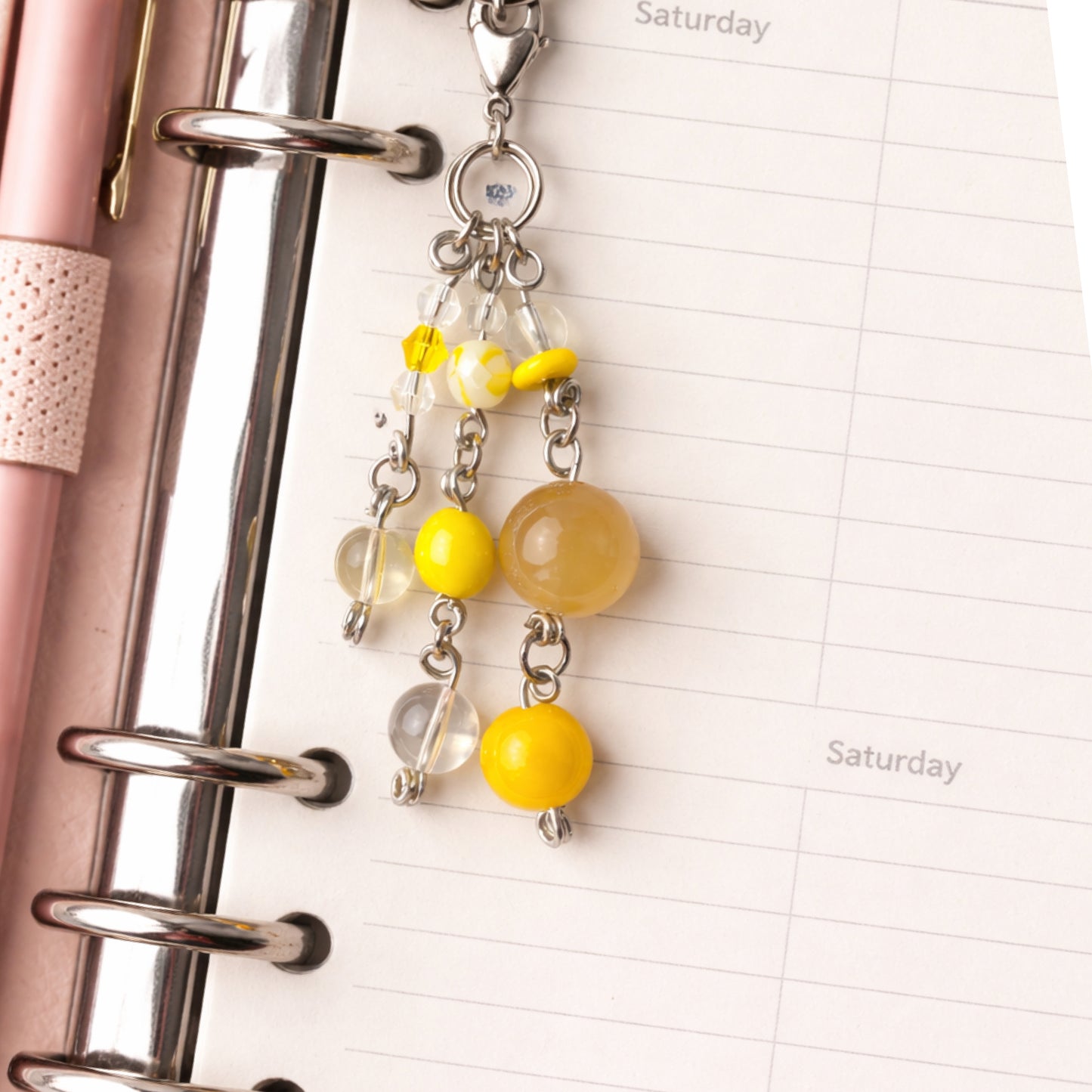 Artisan Glass Bead Charm by Solei Charm Co | Bag Charm Zipper Pull Planner Clip