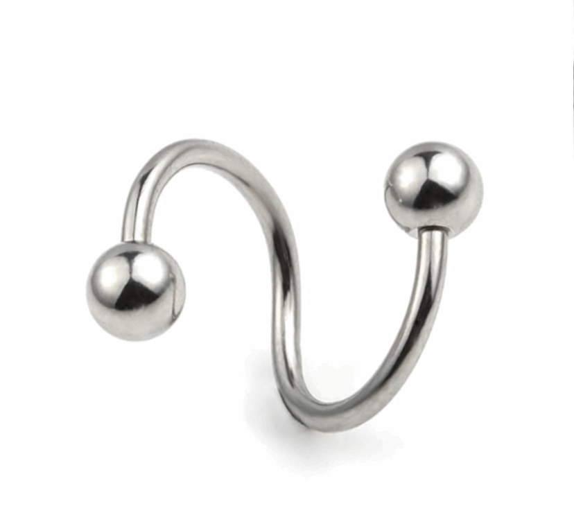 Silver Twisted Barbell