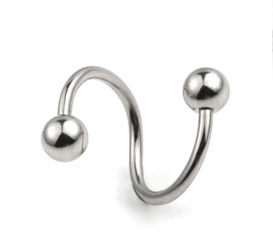 Silver Twisted Barbell