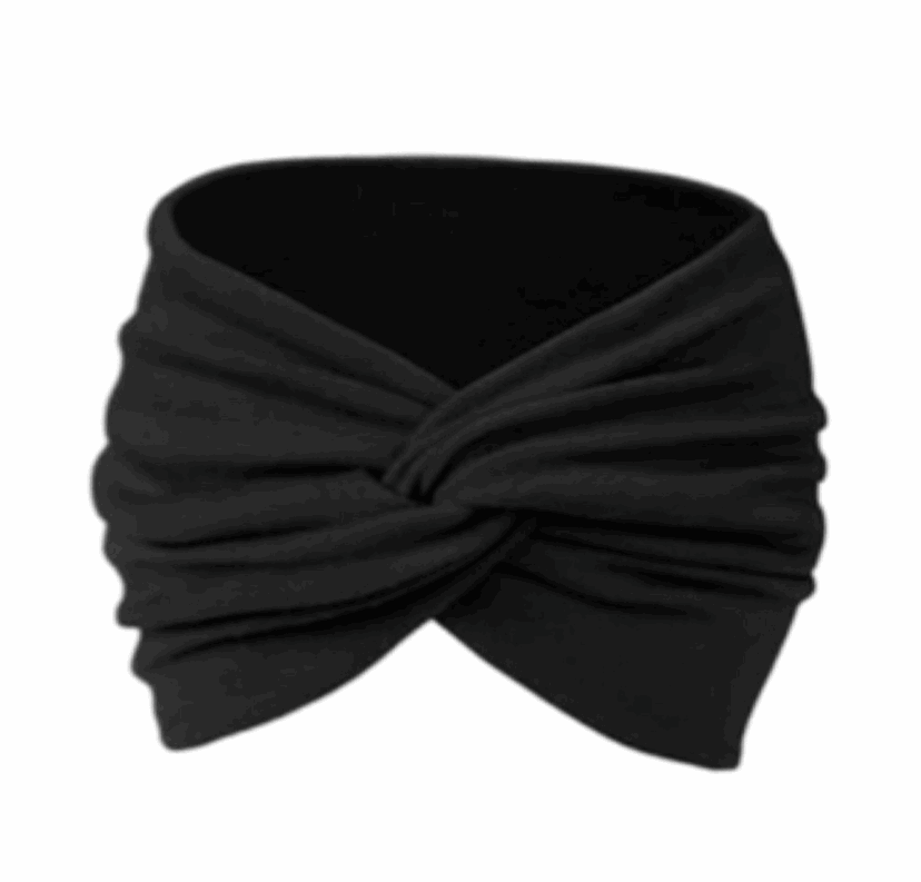 Black Wide Twist Turban Headband Ear Warmer