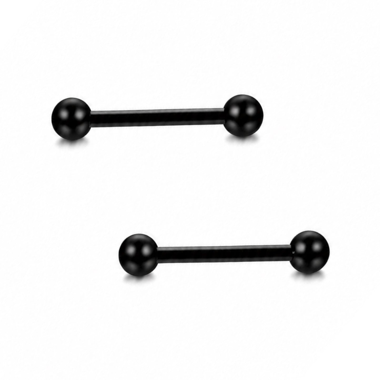 Black Stainless Steel Barbell Stud Earrings – 18G 3mm