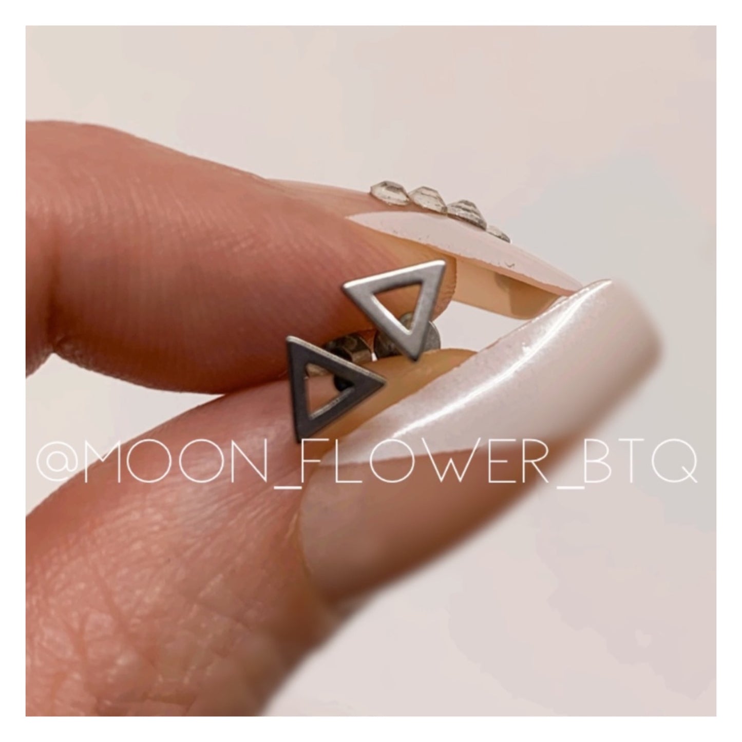 Silver Cutout Triangle Flat Back Earrings