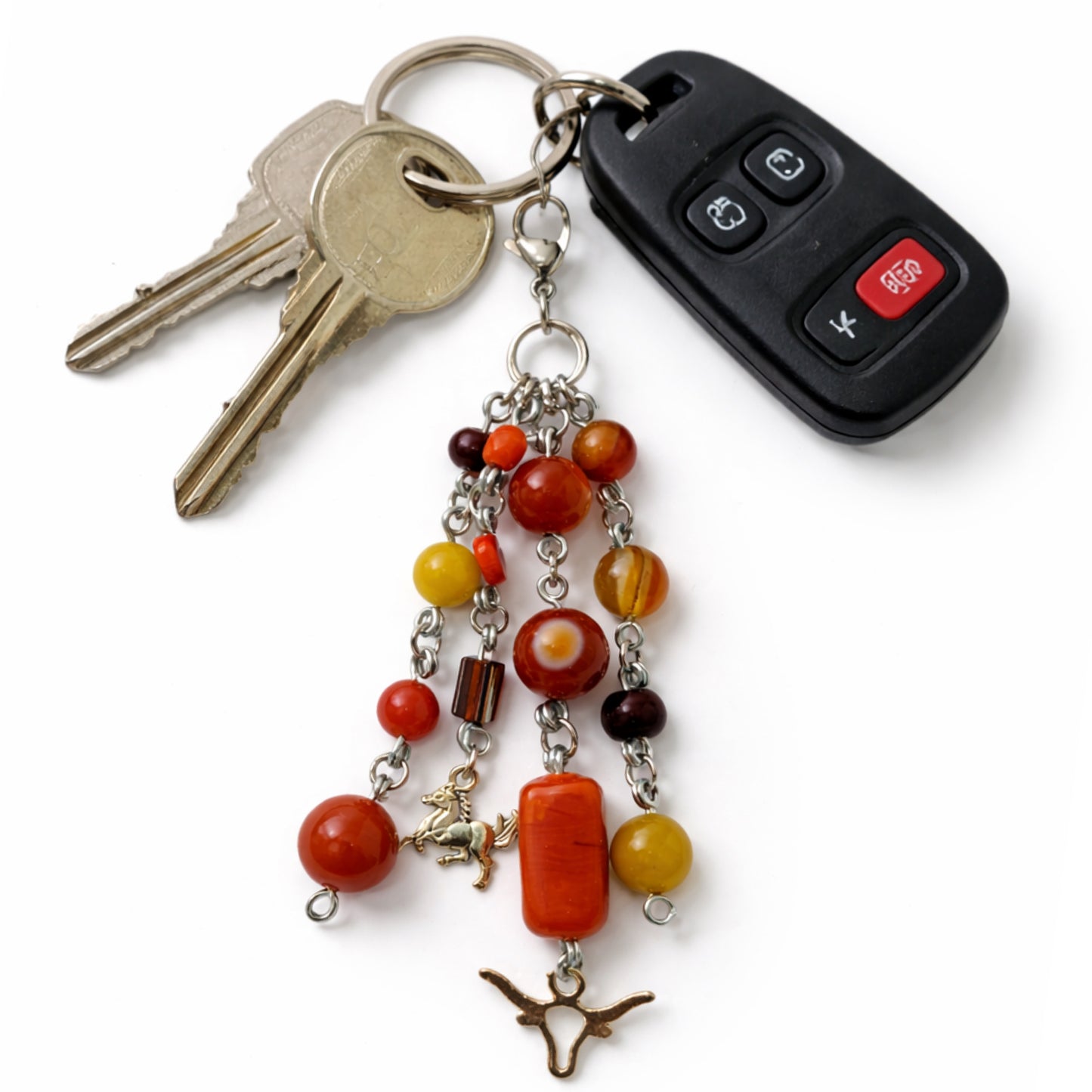 Western Cowgirl Beaded Charm - Keychain Bag Charm Zipper Pull
