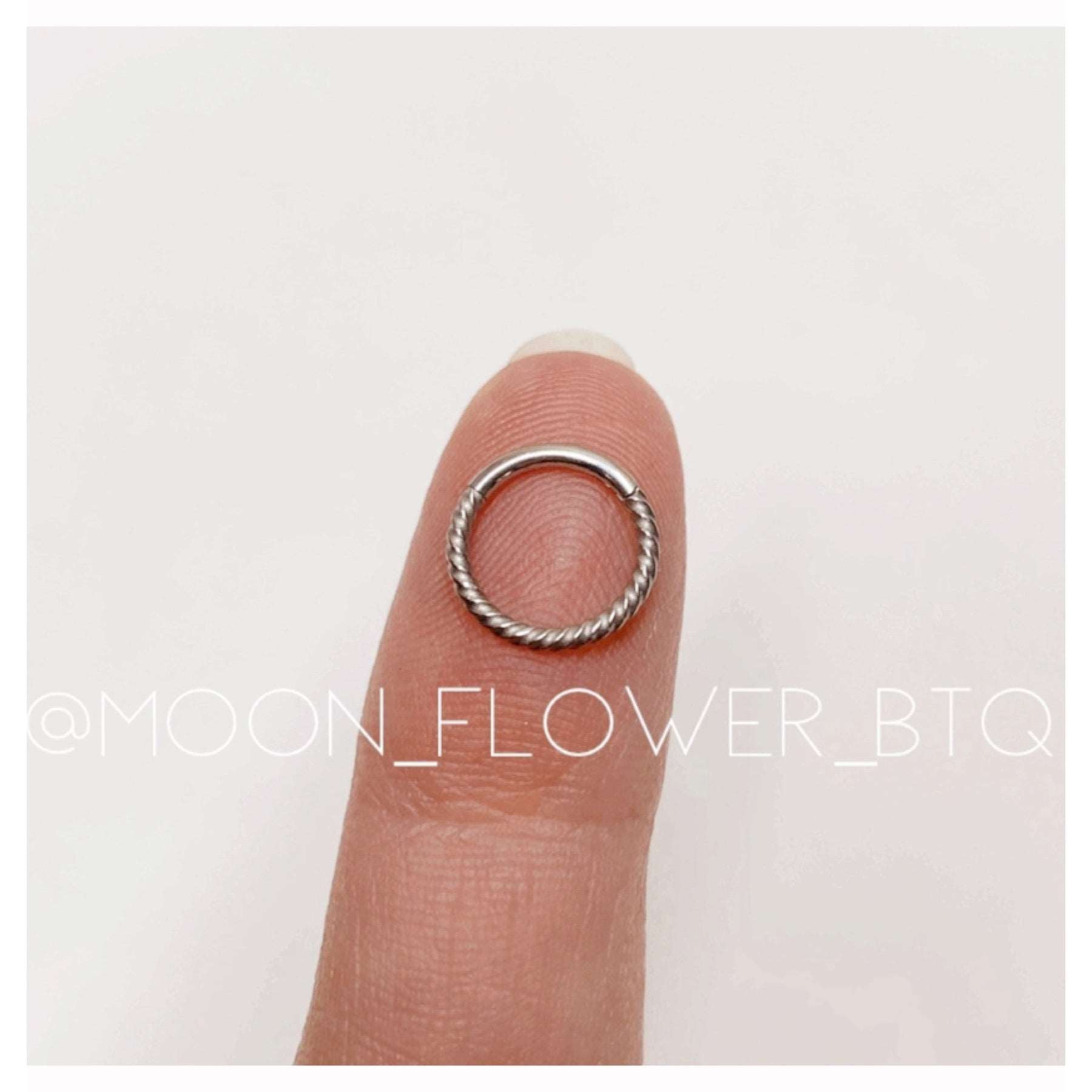 Silver Twisted Septum Clicker Hoop