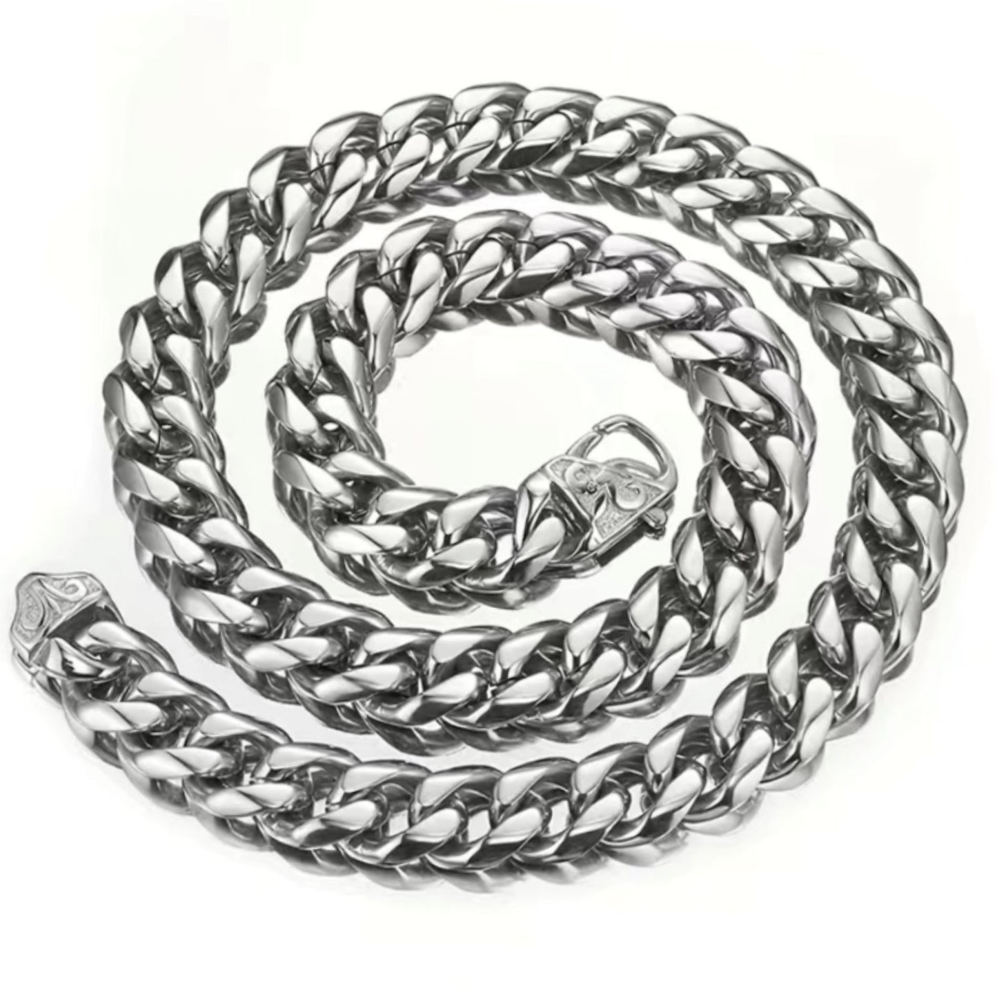 Super Thick Stainless Steel Cuban Chain Hip Hop Style Necklace