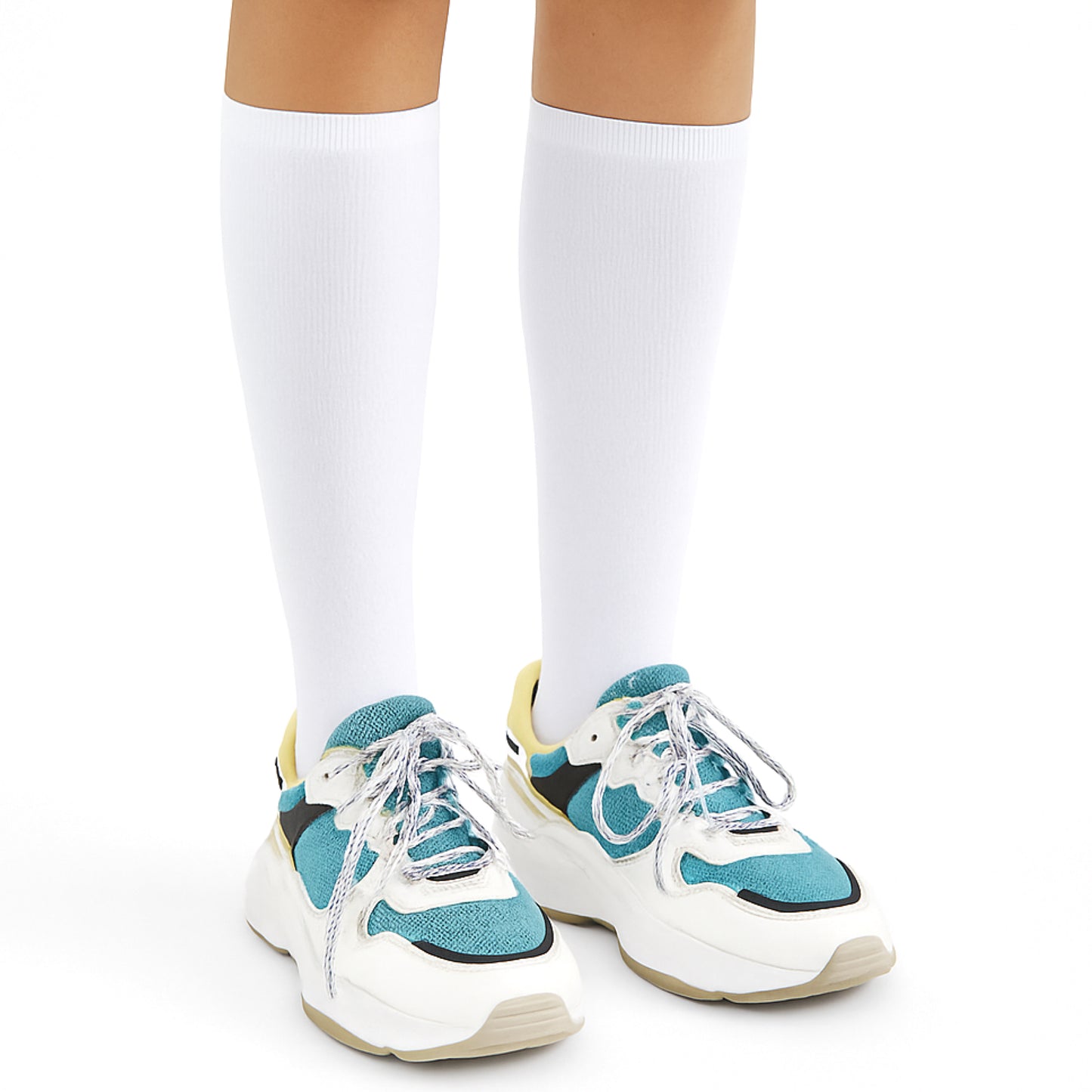 White Knee High Socks | Tube Stockings | Athletic Sports School