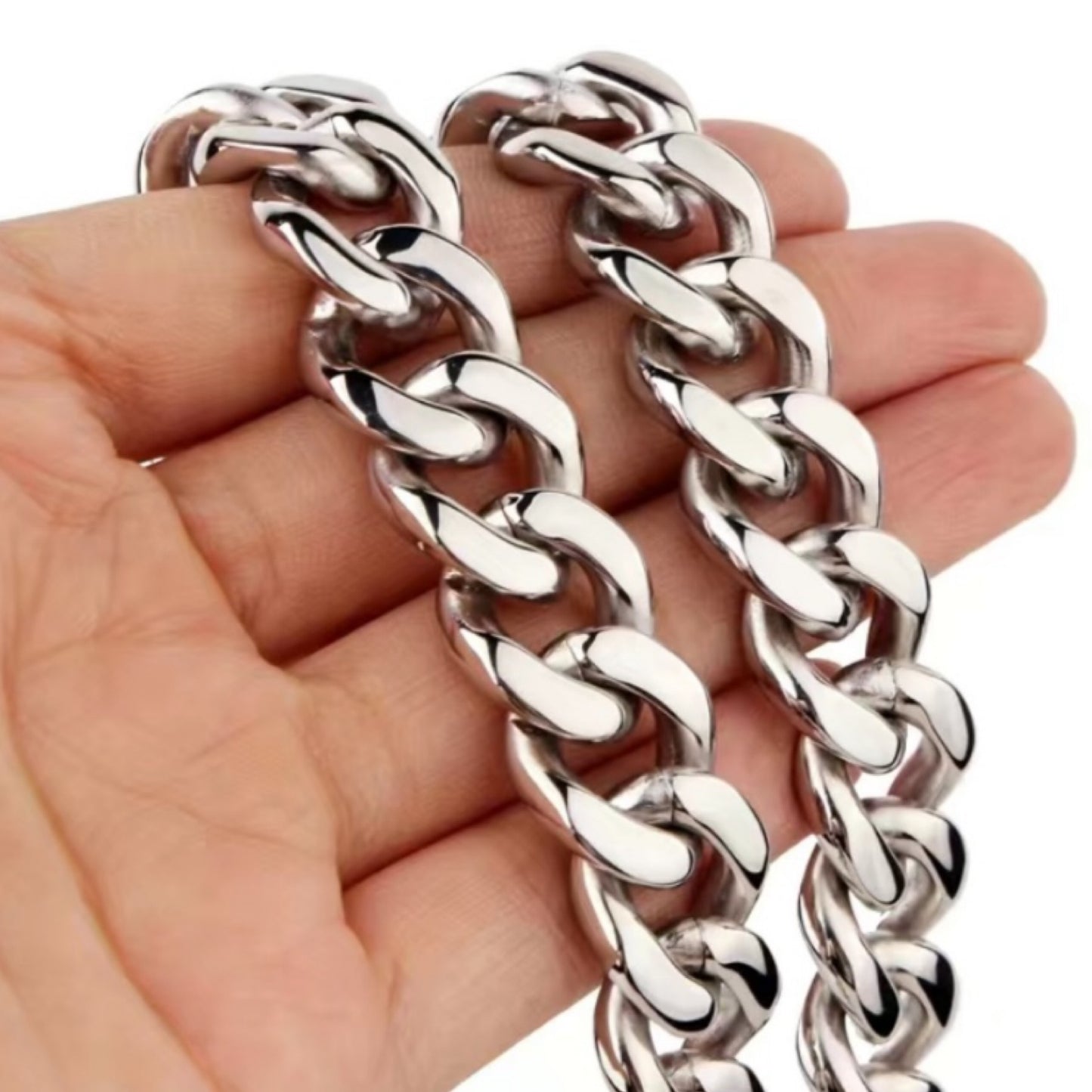 Super Thick Stainless Steel Cuban Chain Hip Hop Style Necklace