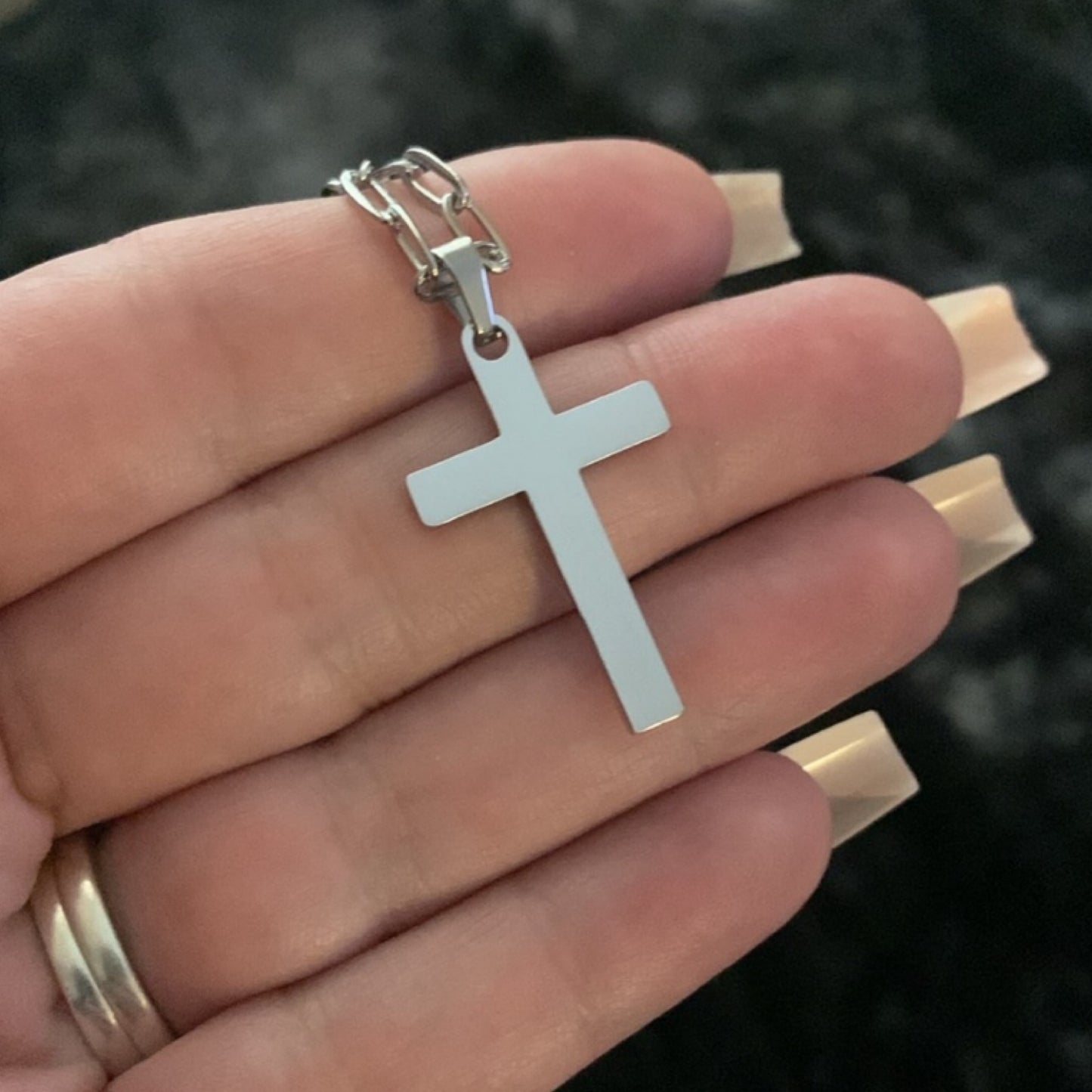 Simple Minimalist Silver Cross Necklace