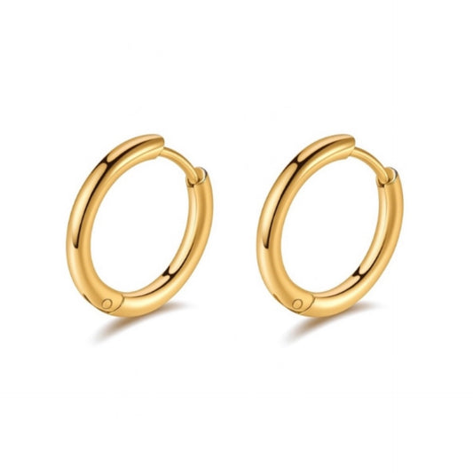 Gold Hinged Huggie Hoop Earrings 12mm