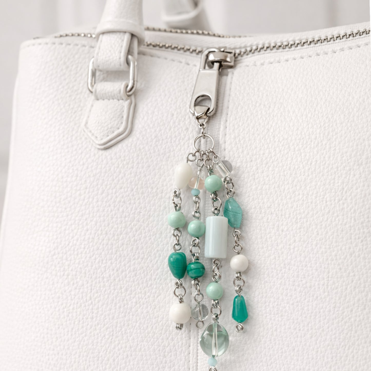 Mint Green Beaded Charm | Keychain Bag Lippie Charm Zipper Pull
