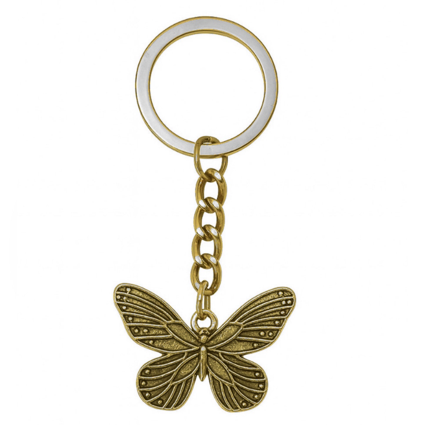 Vintage Style Butterfly Keychain - Gold