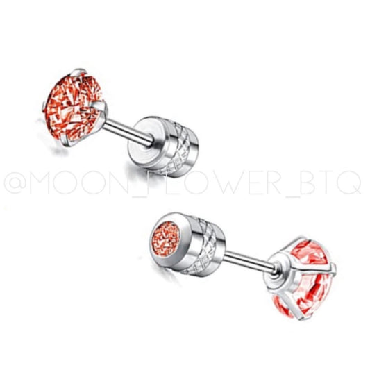 Red CZ Double Ended Earrings