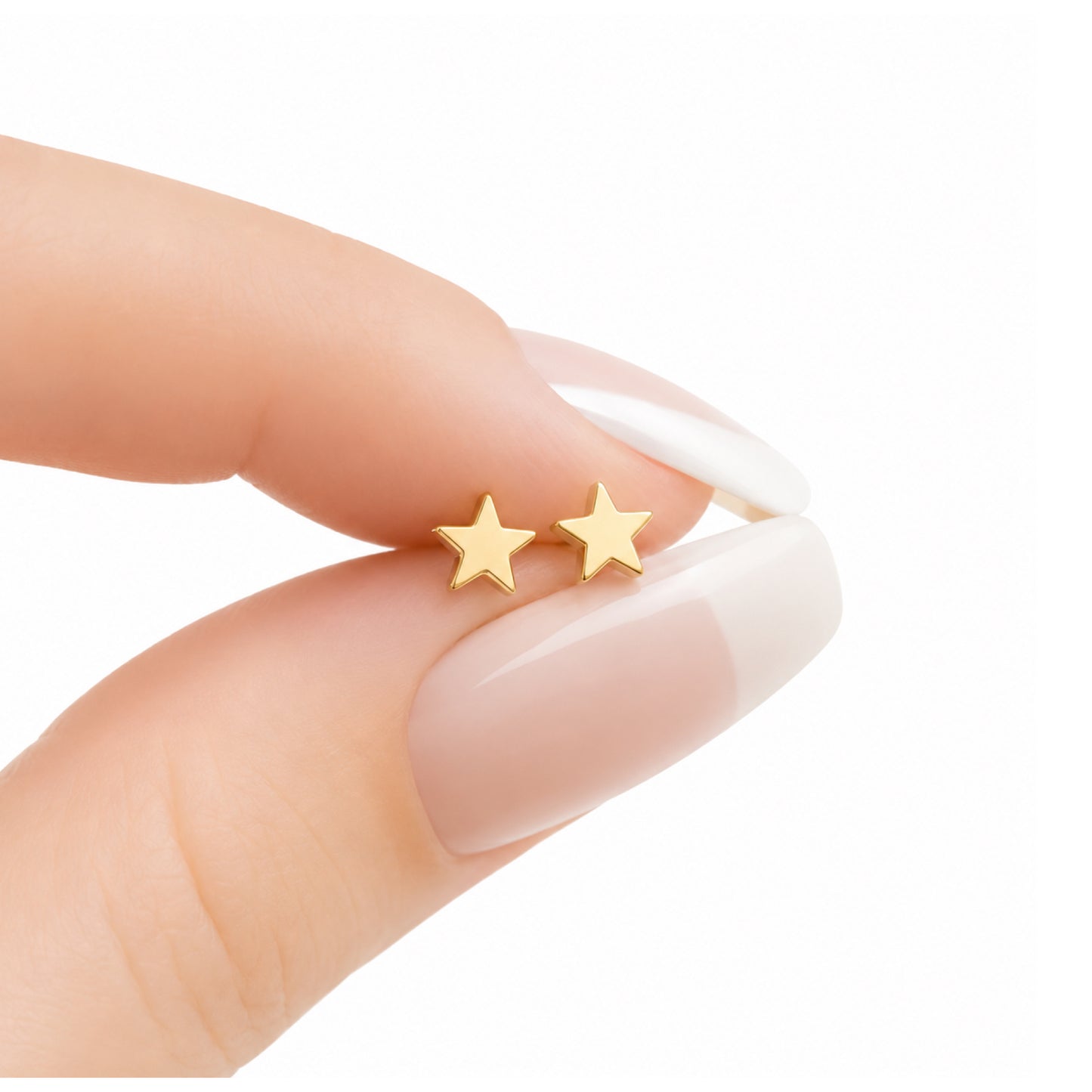 Tiny Gold Star Flat Back Stud Earrings