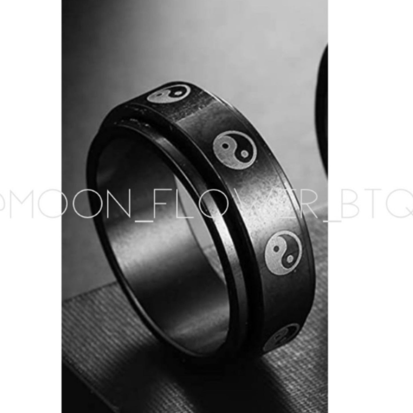 Yin and Yang Stainless Steel Anxiety Fidget Spinner Ring