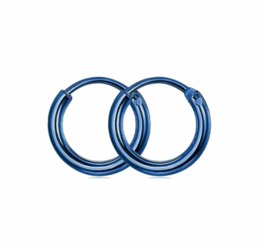 Blue Huggie Hoop Earrings