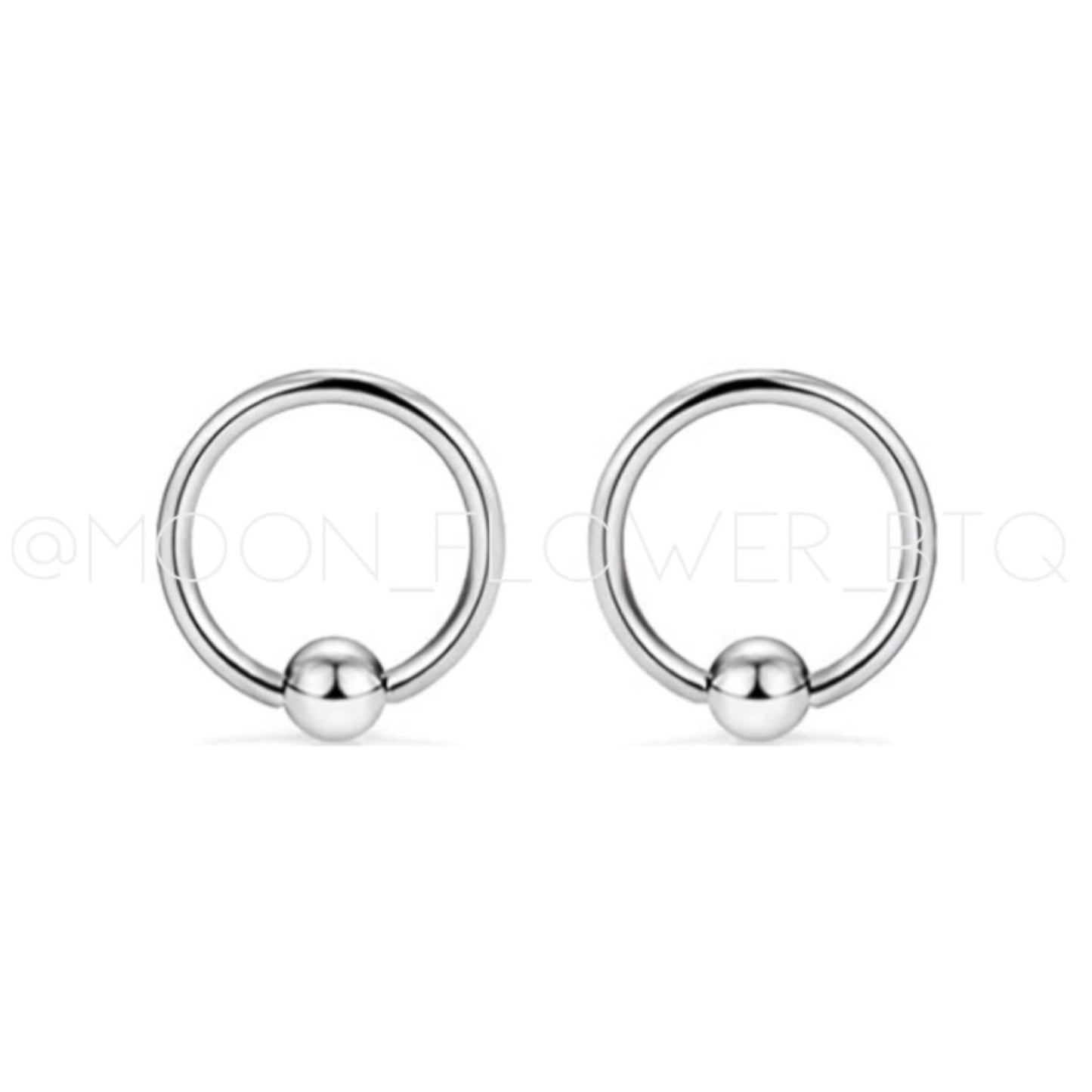 Silver Fixed Hoop Earrings 12mm