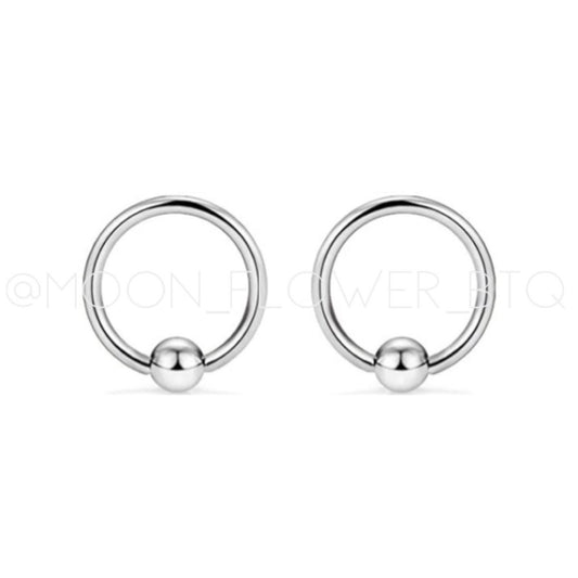 Silver Fixed Hoop Earrings 12mm