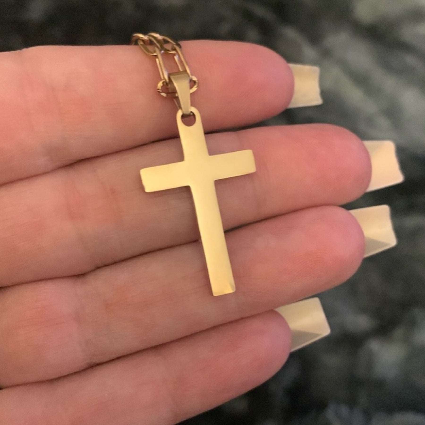 Simple Minimalist Rose Gold Cross Necklace