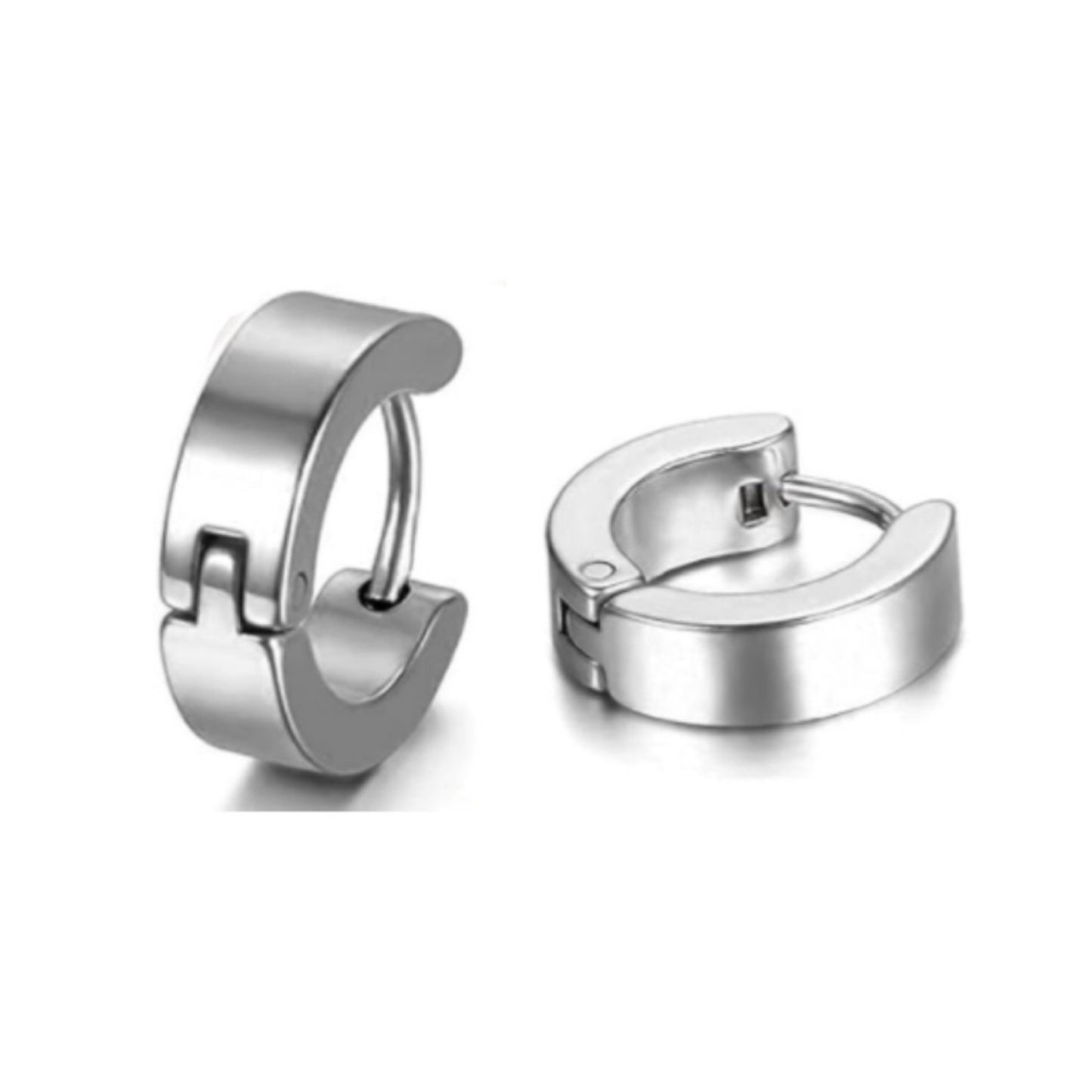 Silver Huggie Hoop Earrings