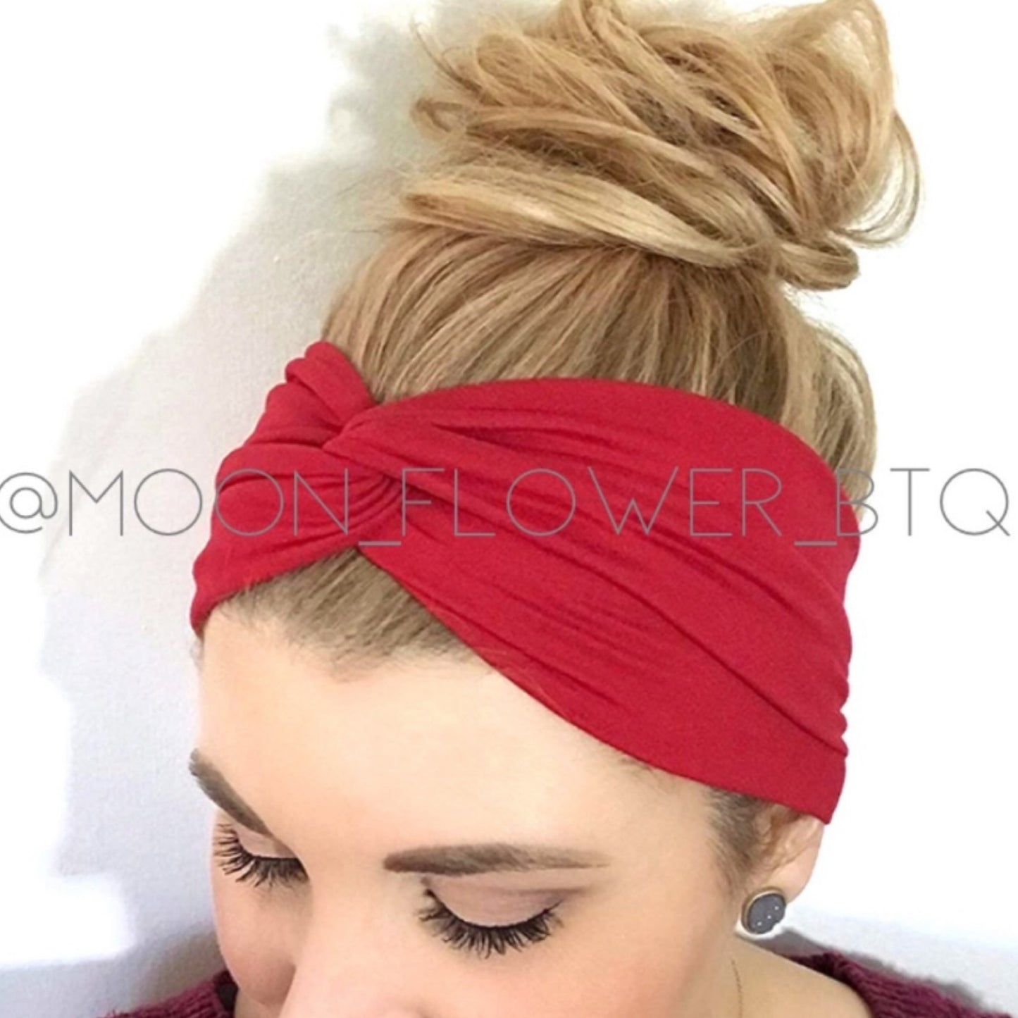 Red Twist Turban Headband Ear Warmer