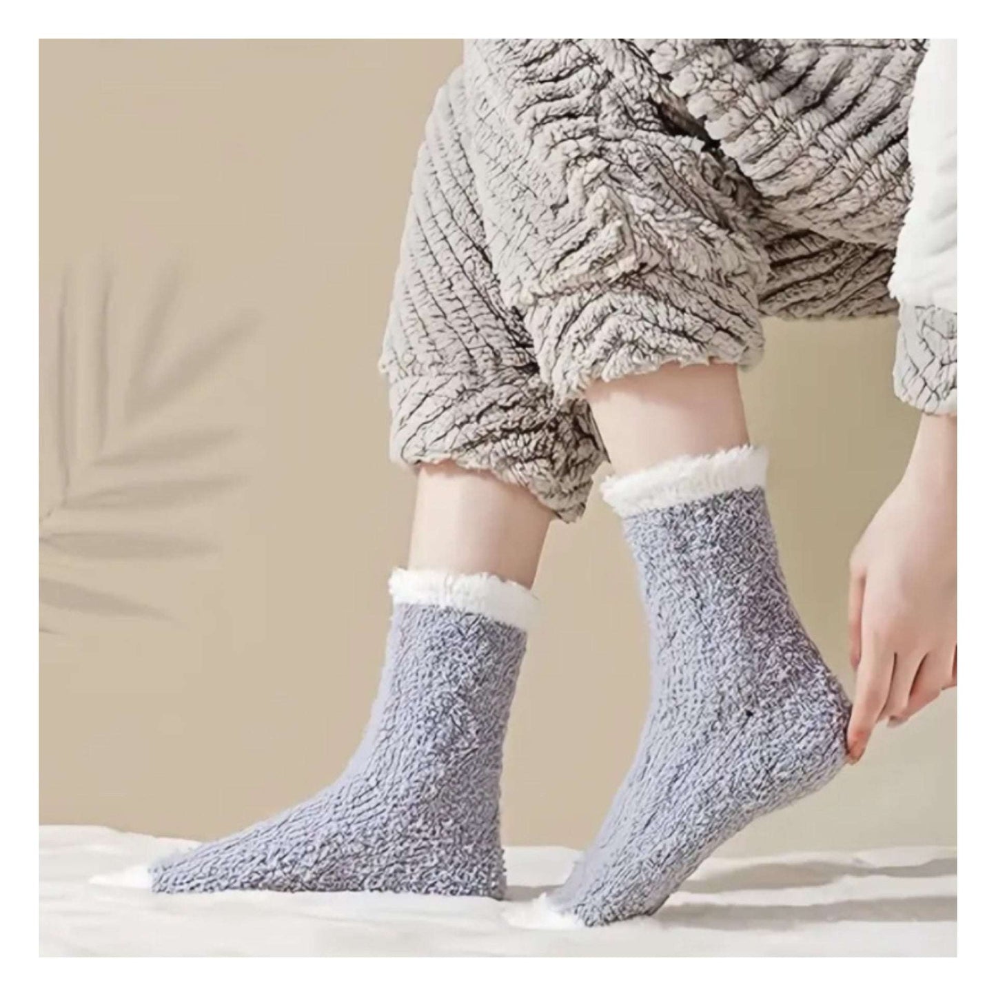 8 Pairs Cozy Plush Fuzzy Socks – Soft Winter Lounge Socks in Pastel Colors