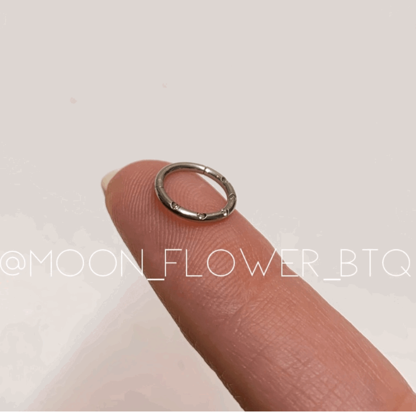 Silver CZ Clicker Style Hoop Septum Ring