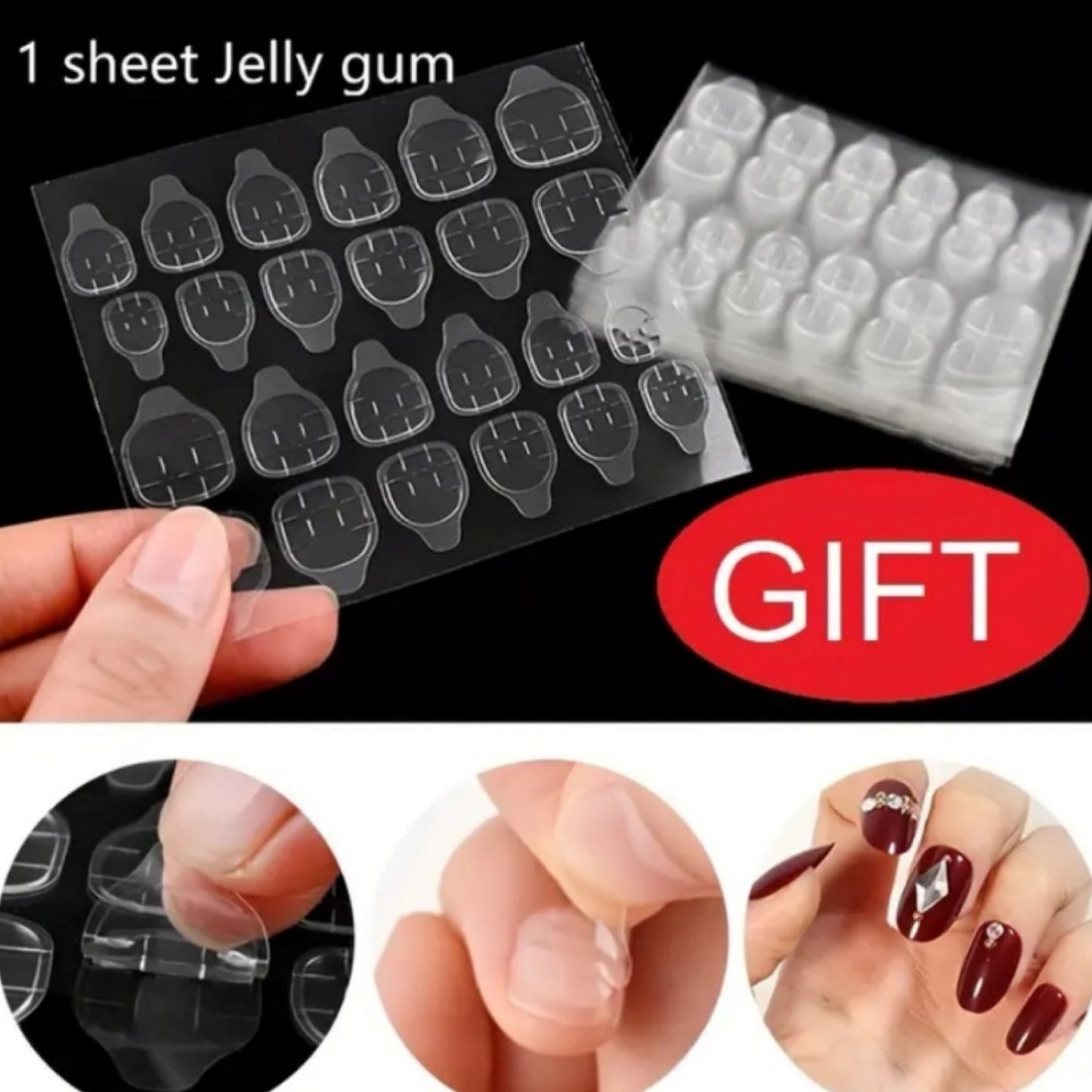 Deep Red Matte Coffin Press-On Nails – Burgundy Medium Length Fake Nail Set