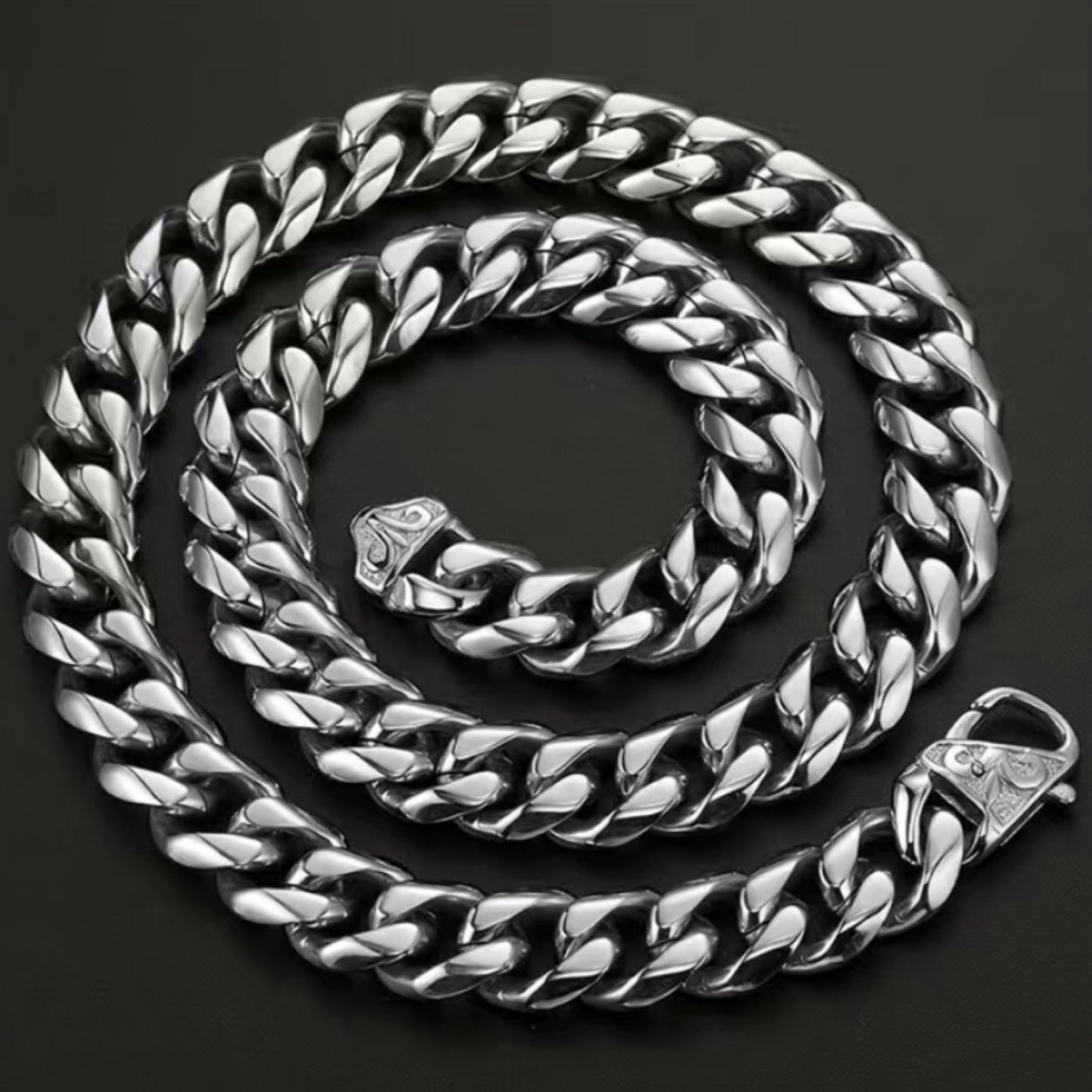 Super Thick Stainless Steel Cuban Chain Hip Hop Style Necklace