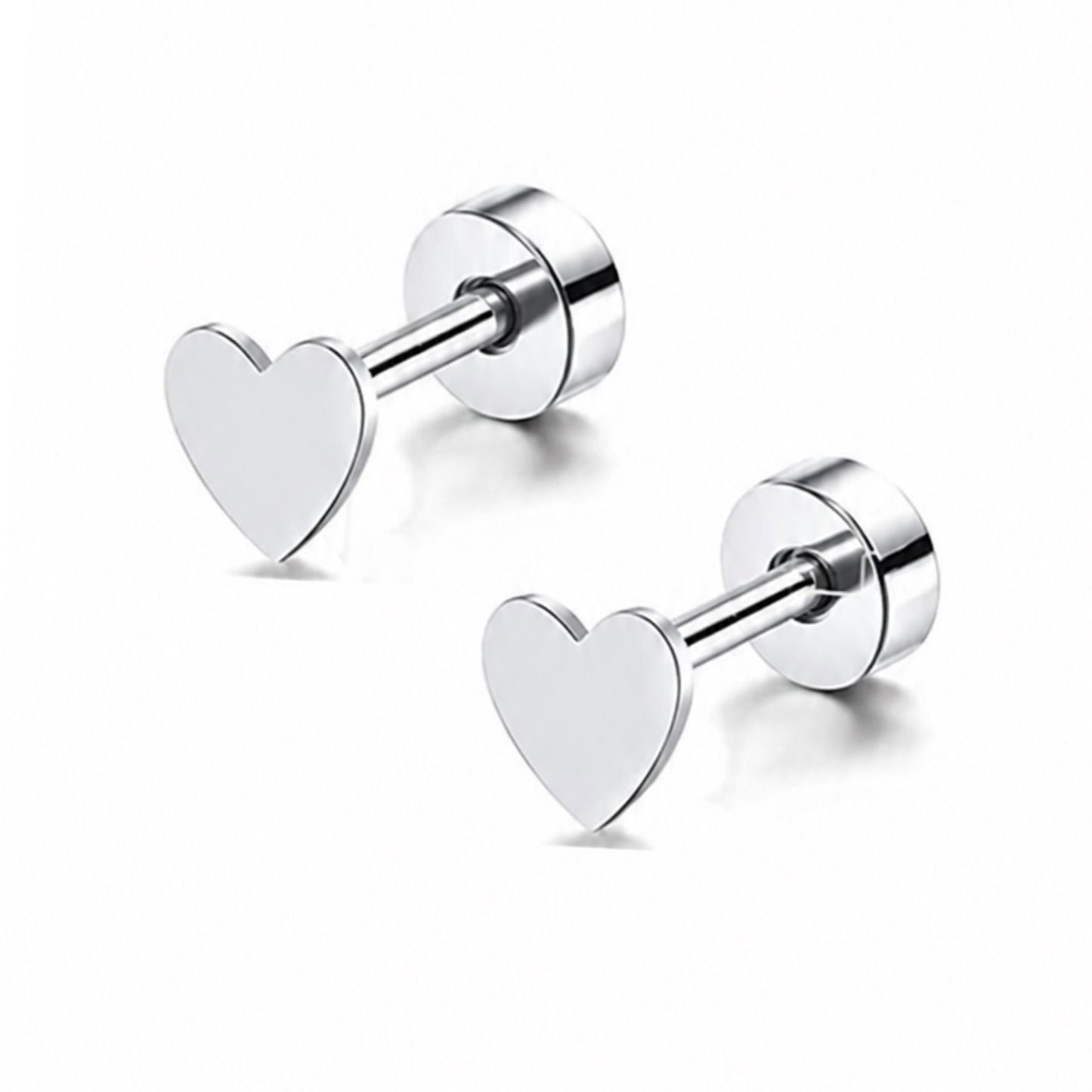 Tiny Heart Flat Back Stud Earrings