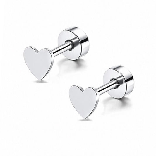 Tiny Heart Flat Back Stud Earrings