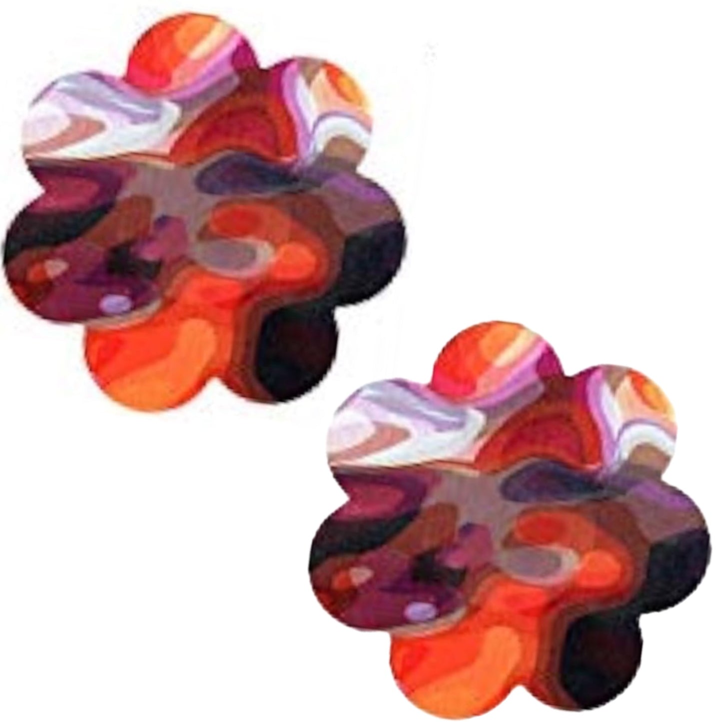 Rainbow Swirl Camouflage Flower Breast Petal Pasties