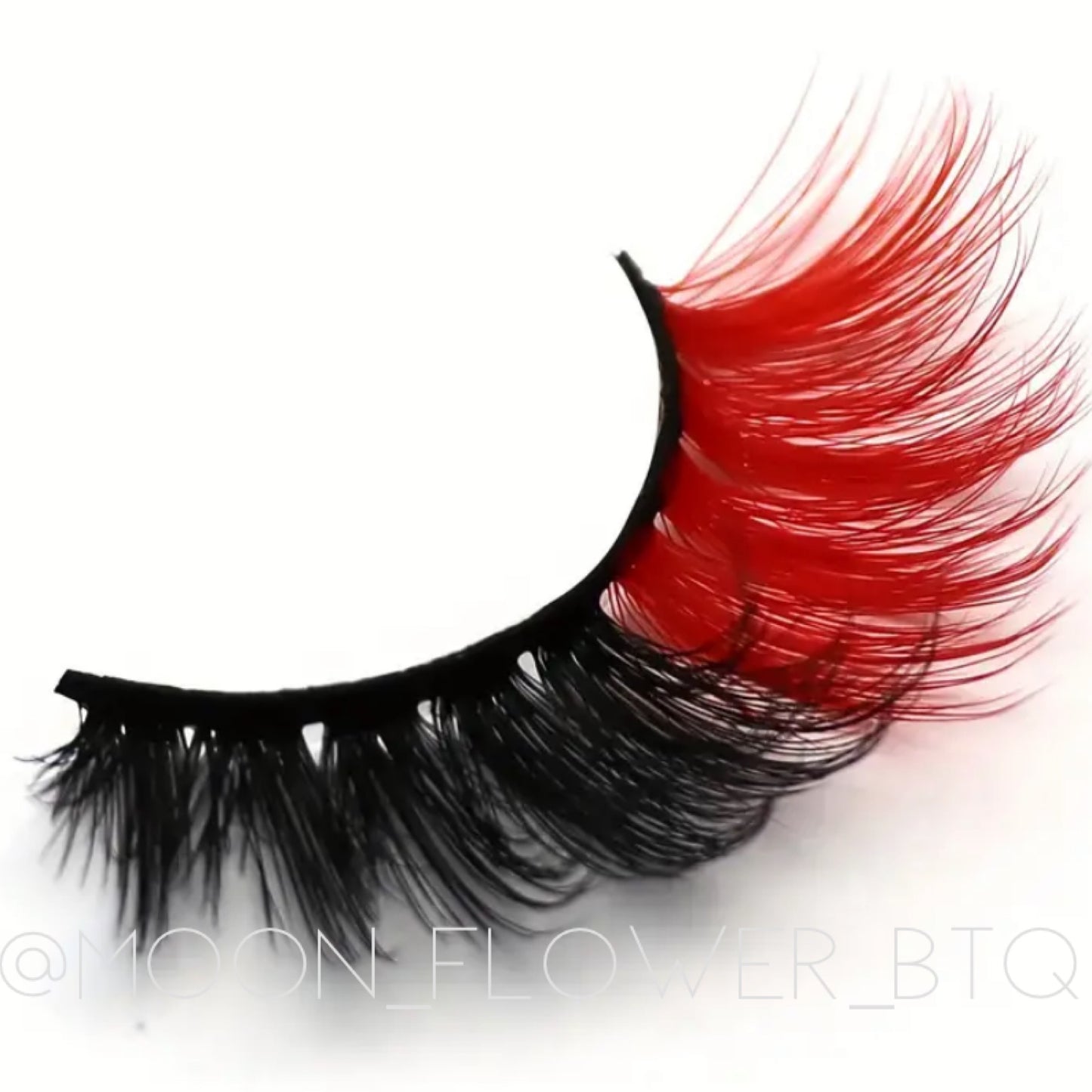 Red Black Fluffy Wispy Cat Eye False Eyelashes