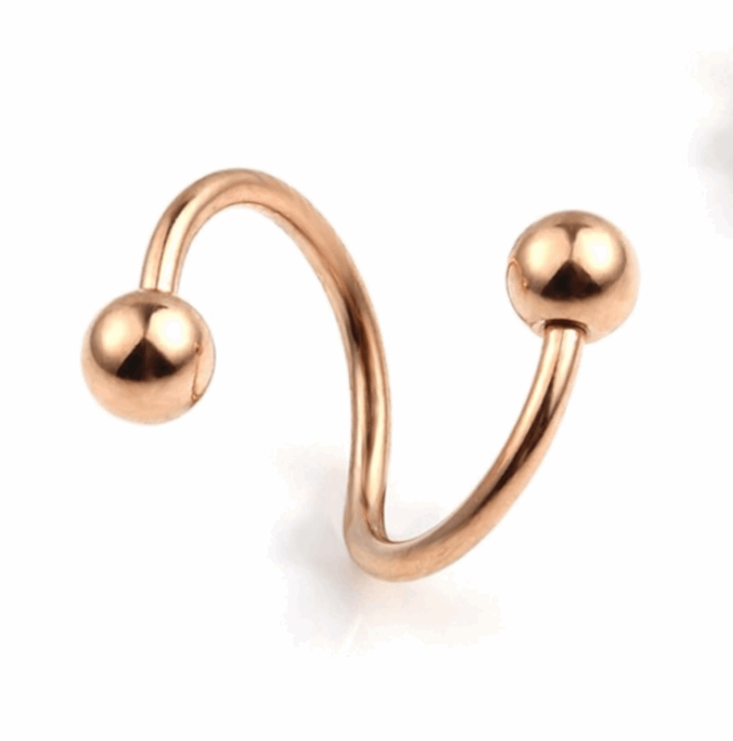 Rose Gold Twisted Barbell