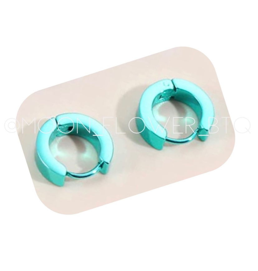 Turquoise Huggie Hoop Earrings