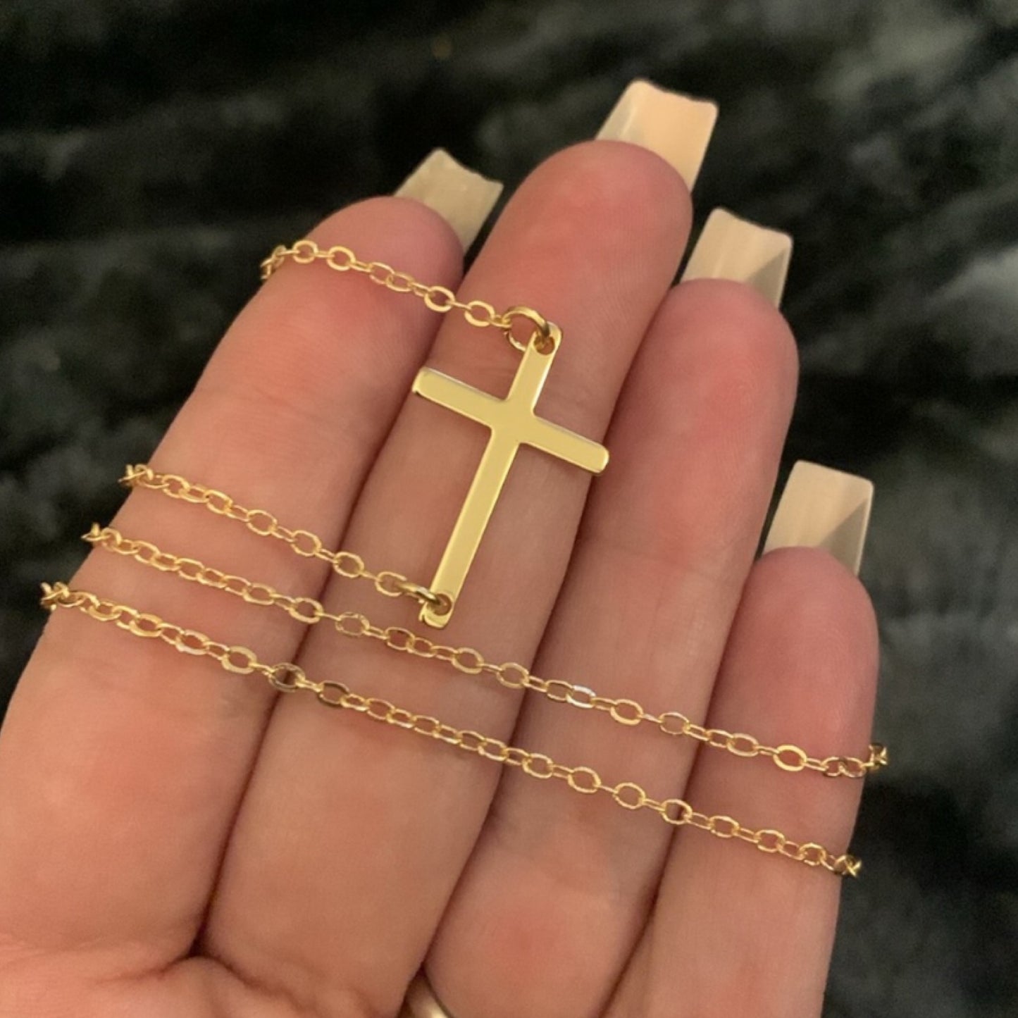 Simple Minimalist Gold Cross Necklace